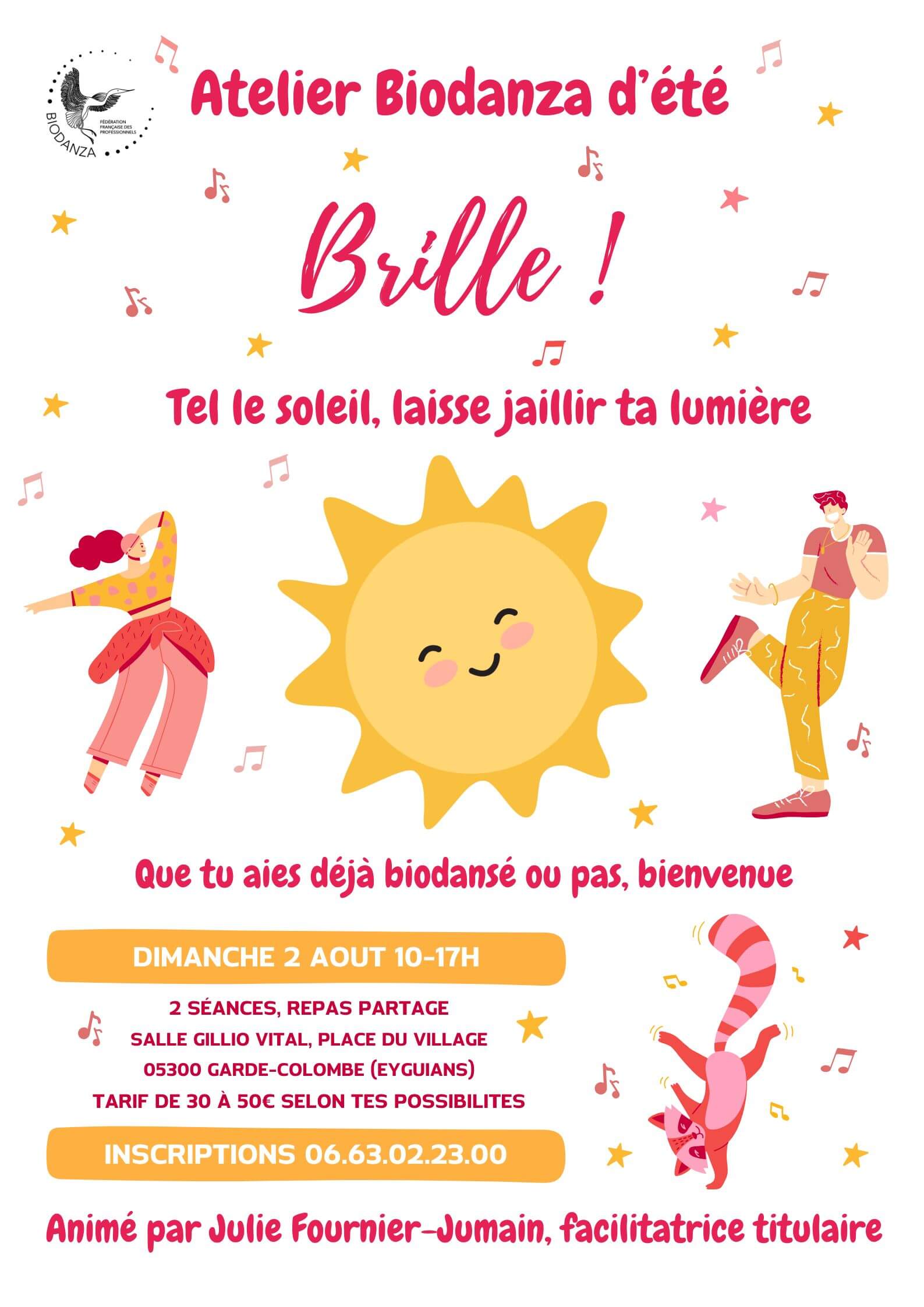Affiche journée Biodanza d'été Brille