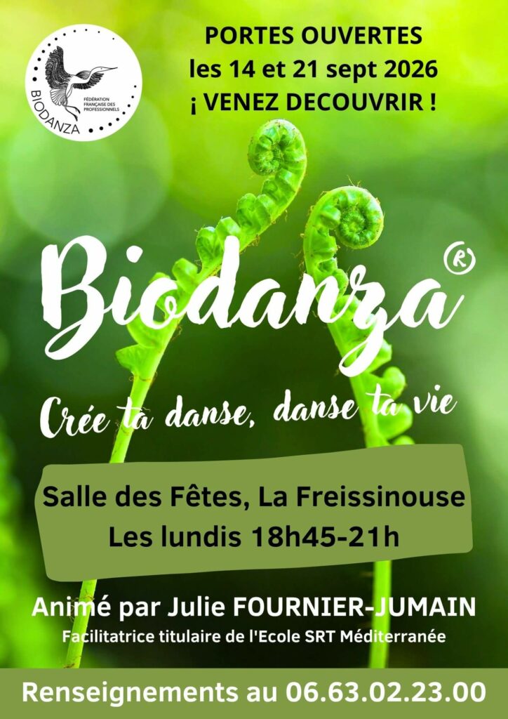 Flyer Biodanza La Freissinouse septembre 2026